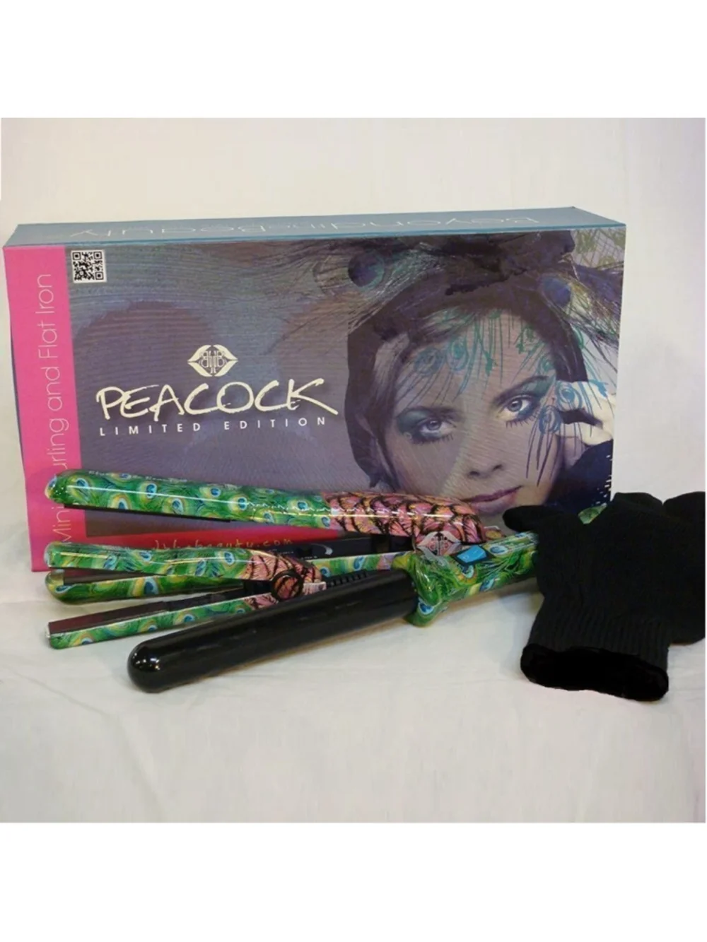 Beyond The Beauty Limited Edition Peacock Ceramic Curling and Flat Iron 3PC Set